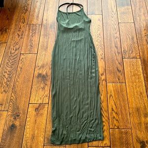 SALE! Army Green Long Casual Ribbed Dress LAST CALL